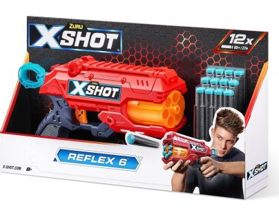 X-SHOT Reflex 6 červená 12 nábojov