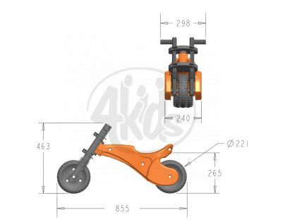 Odrážedlo Ybike motorka - oranžové