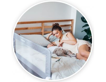 MoMi Zábrana na posteľ MoMi Lexi tmavo šedá