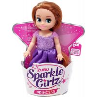 Zúru Princezná Sparkle Girlz malá v kornútku fialové šaty Hnedé vlasy