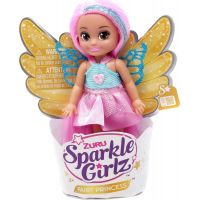 Zuru Víla Sparkle Girlz s krídlami malá v kornútku ružovomodré šaty a svetlo ružové vlasy