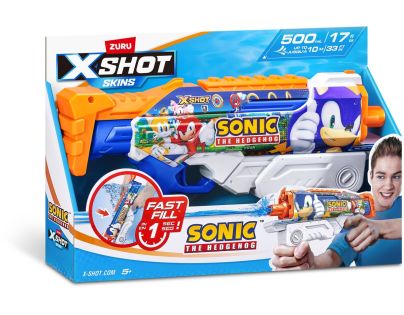 ZURU X-SHOT Vodná pištoľ SONIC the Hedgehog Fast Fill Skins