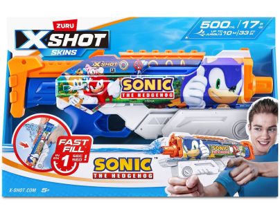 ZURU X-SHOT Vodná pištoľ SONIC the Hedgehog Fast Fill Skins