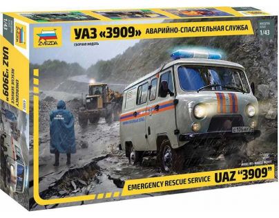 Zvezda Model Kit auto Emergency Service UAZ 3909 1:43