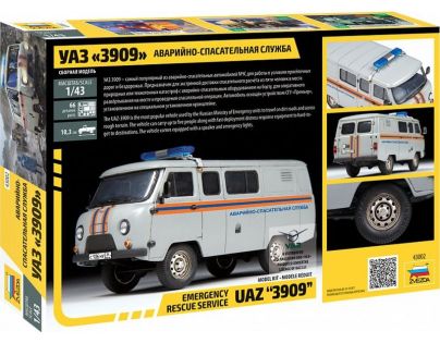 Zvezda Model Kit auto Emergency Service UAZ 3909 1:43