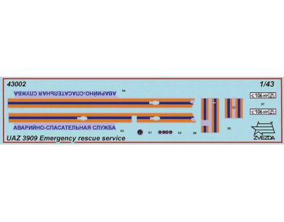 Zvezda Model Kit auto Emergency Service UAZ 3909 1:43