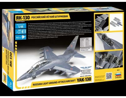 Zvezda Model Kit lietadlo YAK-130 Russian trainer fighter 1:48