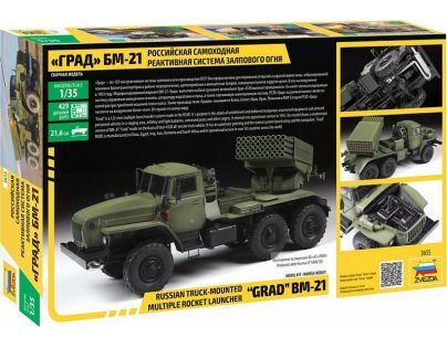 Zvezda Model Kit military BM-21 Grad Rocket Launcher 1:35