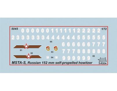 Zvezda Model Kit military MSTA-S Self Propelled Howitzer 1:72