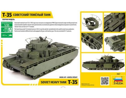 Zvezda Model Kit tank T-35 Heavy Soviet Tank 1:35