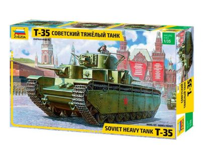 Zvezda Model Kit tank T-35 Heavy Soviet Tank 1:35