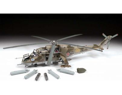 Zvezda Model Kit vrtuľník MIL-Mi 24 V VP 1:48
